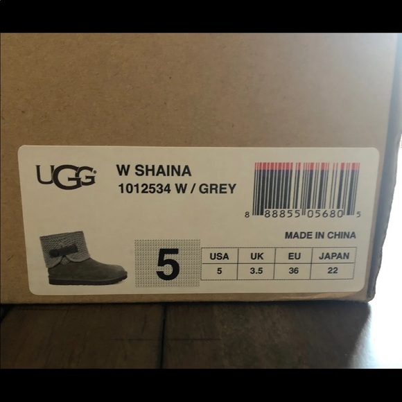 UGG Shaina Knit Suede Boot - Grey. - Picture 4 of 9